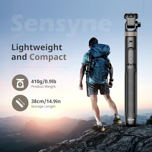 Sensyne 72" Extendable Tripod for iPhone & Selfie Stick with Detachable Phone Holder & Wireless Remote, Compatible with All Cell Phones, Black - color: Black