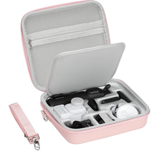 AMAZEAR Carry Case for Insta360 Go Ultra Accessories, Insta 360 Go-Ultra Portable Travel Bag with Shoulder Strap Hard Case for Protection, Organization, and Storage, Water-Resistance, Pink - color: Pink