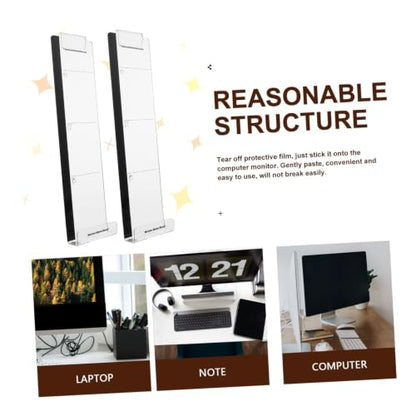 DOITOOL 2pcs Transparent Phone Holders and Memo Boards Multi-Functional Monitor Accessory for Use Convenient Message Boards to Keep Memos Organized and Hands Viewing