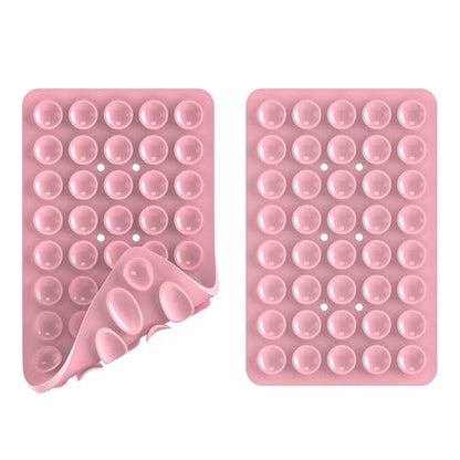 Double Sided Silicone Suction Phone Holder Mount, Silicon Accessory for iPhone and Android, Hands-Free Mirror Shower Phone Holder, TikTok Videos and Selfies (Light Blue+Sand Pink) - color: Light Blue+Sand Pink