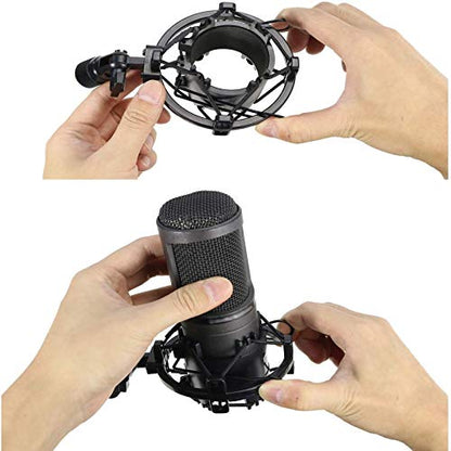 Miwayer Universal Microphone Shock Mount,Most Advanced Cobweb Anti-Vibration Structure Compatible with 1.6-1.8"(42-47mm) Large Diameter Condenser Mics, Like CAD U37 USB GLX220 NW-700 MXL770 V250 - size: 1.6-1.8"(42-47mm) Black