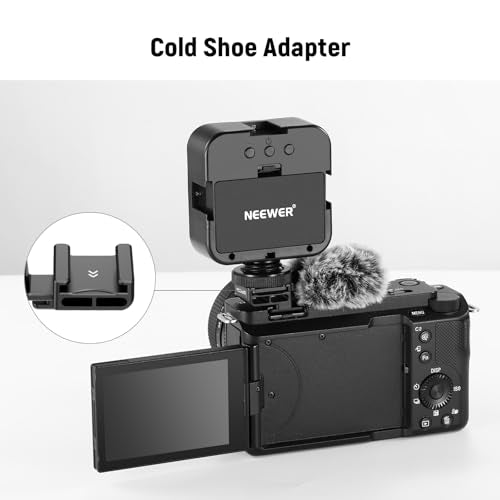 NEEWER Cold Shoe Wind Muff for ZV Series Vlog Cameras, Microphone Furry Windscreen with Cold Shoe Mount Adapter Accessory Compatible with Sony ZV1F ZVE10 ZV1 ZVE1 ZV1 II, CA133 Black - style: CA133 Black