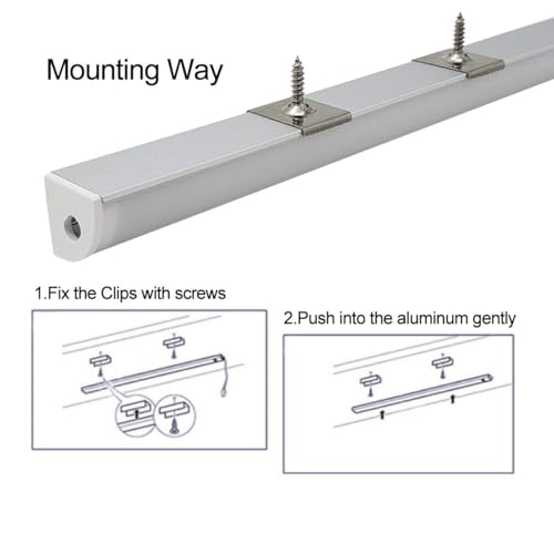 HAMRVL 6-Pack 1ft/30cm 16x16mm Led Aluminum Channel System with Cover V Shape, Led Strip Light Diffuser Track with End Caps Mounting Clips Accessories,Aluminum Profile for Led Strip Lights for Indoor