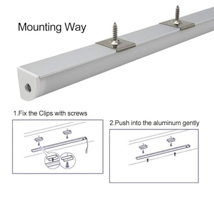 HAMRVL 6-Pack 1ft/30cm 16x16mm Led Aluminum Channel System with Cover V Shape, Led Strip Light Diffuser Track with End Caps Mounting Clips Accessories,Aluminum Profile for Led Strip Lights for Indoor