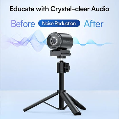 EMEET SmartCam S800-4K Webcam with Tripod for Streaming, Sony 1/2'' Sensor, Supports HDR, PDAF&TOF Dual-autofocus, 1080P@60FPS, Adjustable Heights with 360° Swivel Head, Perfect for Live Streaming - style: S800 1/2" Sensor with Tripod