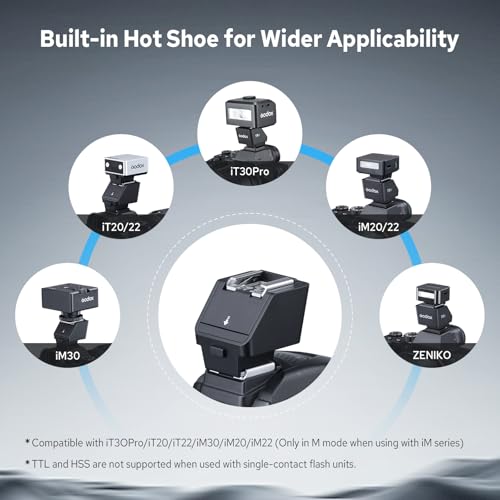 Godox TR-C TTL Hot Shoe Riser for Canon Camera, Hot Shoe Extender for Godox iT30Pro-C iT20-C iT22-C iM30 iM20 iM22 Mini Flash, 0-90° Tilt Adjustment, Raises Flash 30mm Height to Reduce Lens Shadow - size: TR-C
