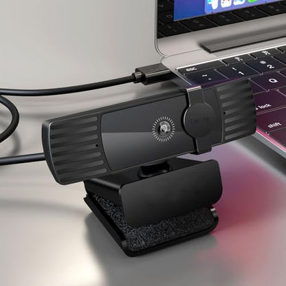 VBESTLIFE Computer Webcam, FHD Webcam with Built in Noise Canceling Microphone and Rotatable Design, 1080P Video and Wide Angle Camera, for Desktop PC or Laptop