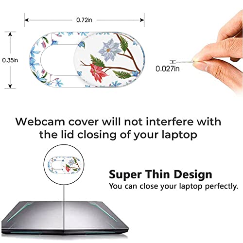 Laptop Camera Cover Slide Cute Flower 8 Pack, Webcam Cover Phone Camera Cover, FadyRaye Ultra-Thin Computer Camera Slide Fits Cellphone, Laptop, Desktop PC, Tablet