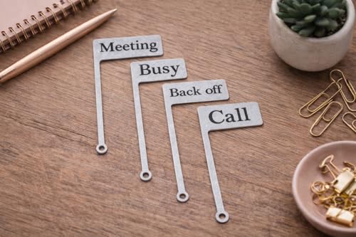 Desk Status Flag - Busy/on Call/Meeting/Back off - Focus Indicator for Home Office - Work from Home Desk Sign - Productivity Desk Accessory - PLA Material - style: Marble-BACKOFF
