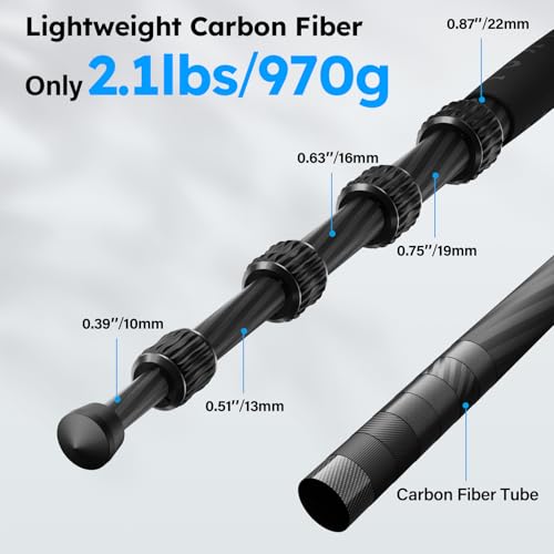 SIRUI Carbon Fiber Travel Tripod - Lightweight 55.1" Compact Tripod with 360° Panorama Ball Head, Quick Release Plate (AM-025K+KS-5) - size: AM-025K+KS-5 - 55.1 inches
