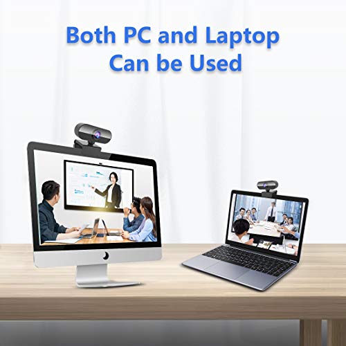 FWV Webcam with Microphone&1080P HD Web Cam,Stand for PC/MAC/Laptop/Desktop, Wide Angle Web Cameras for YouTube,Skype,Zoom,Xbox One,Video Calling,Studying and PS4 - color: Black -PC, style: 1080p webcam