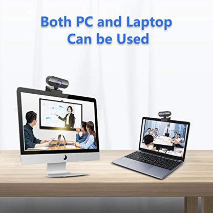 FWV Webcam with Microphone&1080P HD Web Cam,Stand for PC/MAC/Laptop/Desktop, Wide Angle Web Cameras for YouTube,Skype,Zoom,Xbox One,Video Calling,Studying and PS4 - color: Black -PC, style: 1080p webcam