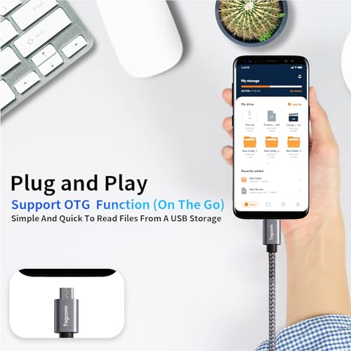 USB to Micro USB Adapter 2 Pack, Unidirectional Micro USB Male to USB Female 2.0 OTG On-The-Go Cable Converter, Nylon Braided, Aluminum Shells for S7 LG, Flash Drive, Mouse, Keyboard, Game Controller - color: 2 Pack, size: Micro USB Male to USB A Female