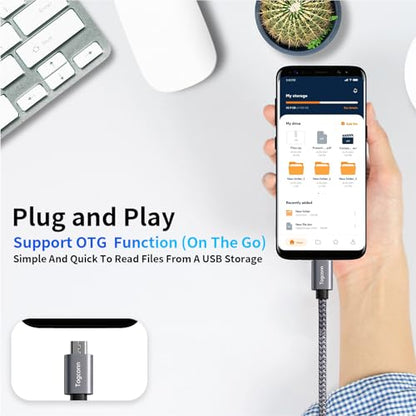 USB to Micro USB Adapter 2 Pack, Unidirectional Micro USB Male to USB Female 2.0 OTG On-The-Go Cable Converter, Nylon Braided, Aluminum Shells for S7 LG, Flash Drive, Mouse, Keyboard, Game Controller - color: 2 Pack, size: Micro USB Male to USB A Female