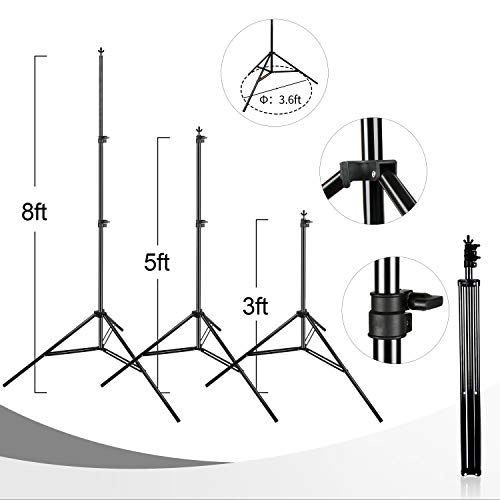 EMART Photography Backdrop Stand, 8 x 8 ft Adjustable Photo Background Holder, Back Drop Banner Support Frame Kit for Photoshoot Video Studio, Birthday Party - size: 8x8ft