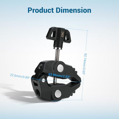 Universal Super Clamp Camera Mount, Adjustable Metal Heavy Duty Clamp with 1/4"-20 & 3/8"-16 Threads, 0.47-2.36'' Jaw Grip Desk Clamps for Magic Arm Light Stand Tube Bike Handlebar Stroller Tripod - size: Clamp Only