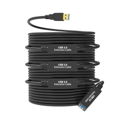 100FT USB 3.0 Active Extension Cable, USB 3.0 Extension Cord A-Male to A-Female, With High-Speed Data Signal Amplifier, Compatible With Quest 3,VR,Rift,360 Kinect,Xbox,Webcam,PS4, HD Camera or More - size: 100FT Active