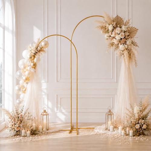 2 Pack Arch Backdrop Stand (7.2FT/6FT), Balloon Arch Stand, Metal Background Arch Stand, Backdrop Arch Frame, Wedding Arch for Backdrop - color: Arch with No Cover-(7.2FT/6FT)