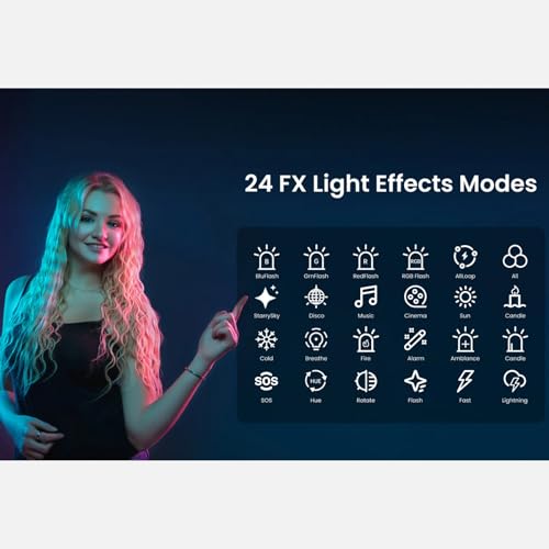 Hohem HPL-R01 Photography Lighting, On Camera Light, RGB Video Light, 130 Minutes Portable Camera Light, CCT 2500K-9000K, CRI 95+, TLCI 97+, 24 FX Effects, 10W Output for TikTok, Content Creator
