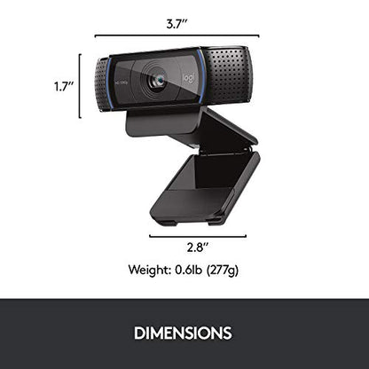 Logitech HD Pro Webcam C920, Widescreen Video Calling and Recording, 1080p Camera, Desktop or Laptop Webcam