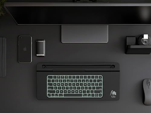 Black Glass Desktop Whiteboard – Modern Dry Erase Board with Storage Drawer for Desk Notes & Organization - color: Black Black