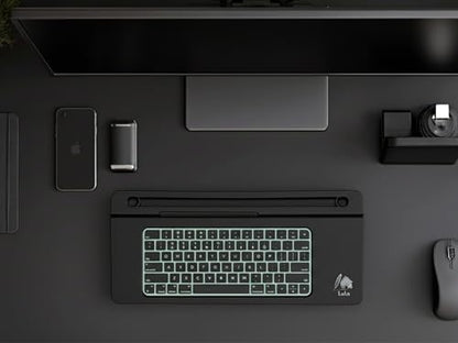 Black Glass Desktop Whiteboard – Modern Dry Erase Board with Storage Drawer for Desk Notes & Organization - color: Black Black