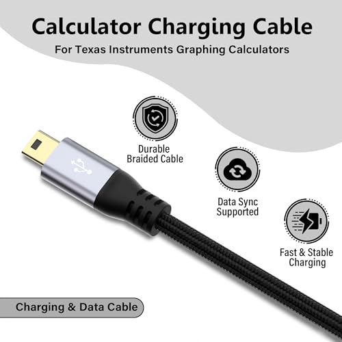 Mini USB Cable 2 FT, USB 2.0 A to Mini B Charging Cord Compatible with GoPro Hero 3+, PS3 Controller, MP3 Player, Dash Cam, Garmin Nuvi GPS, Camera, Blue Yeti, GPS Receiver, Snowball iCE Mic, TI-84 - size: 2FT