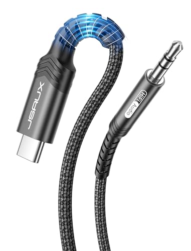 JSAUX USB C to 3.5mm Audio Aux Jack Cable[1.6ft], USB Type C to 3.5mm Headphone Stereo Cord Car Compatible with iPhone 16 Pro Max/15 Pro Max Plus, iPad Pro, Samsung Galaxy S24 S23 Ultra, Pixel-Black - color: Black-standard, size: 1.6ft