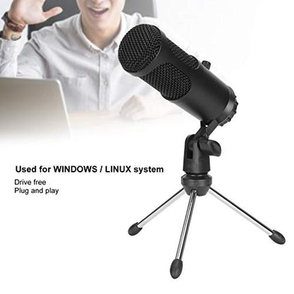 A6 USB Condenser Microphone for PC & Laptop, Plug & Play, Cardioid Pickup, 30Hz-20KHz Frequency Response, Noise Reduction, for Recording, Streaming, Podcasting, Voice Chat