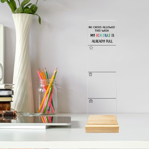 Monitor Memo Board Computer Monitor Memo Board Acrylic for Computer Monitors No Screen Damage Office Desk Accessories with Removable Design 12.6X 3.15 x 0.2 inches - style: Schedule