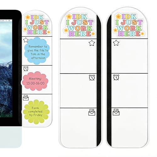 IDK, I Just Work Here Office Desk Accessories 2pcs Computer Monitor Memo Board Message Board Supplies for Home Desktop Decor - color: Idk, I Just Work Here