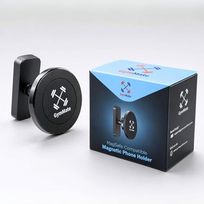 Gym Pro-Grade Magnetic Phone Holder for Racks & Machines, MagSafe Compatible Dual-Sided N52 Magnet Mount, 360° Adjustable Ball Joint for Filming Workouts