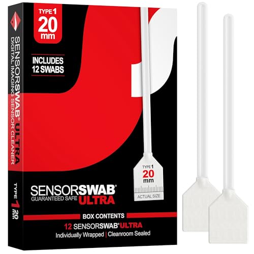 Photographic Solutions Sensor Swab Ultra 20mm Type-1 Digital Imaging Sensor Cleaner Swabs for Cleaning APS-H Mirrored or Mirrorless Cameras. Sensor Dust & Oil Remover (Pack of 12) - size: 20mm (12 pack)