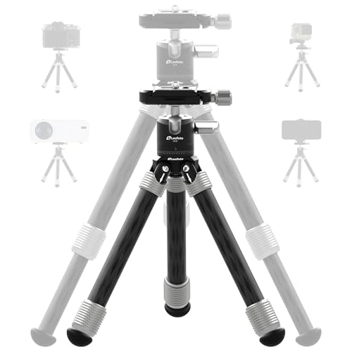 LEOFOTO Carbon Fiber Mini Table Tripod with Ball Head for Camera, Lightweight Desktop Tripod with Base, 1/4" Arca QR Plate for Phone Adaptor/Projector, Max Height 10.43", Max Load 11LB, MT-02C Plus - size: MT-02CL Plus