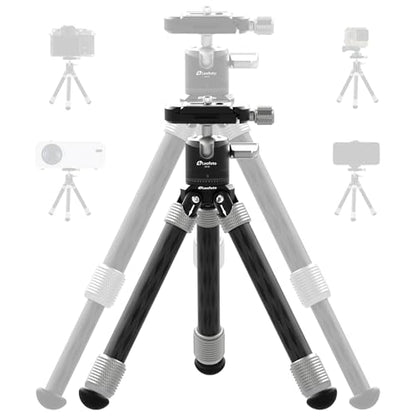 LEOFOTO Carbon Fiber Mini Table Tripod with Ball Head for Camera, Lightweight Desktop Tripod with Base, 1/4" Arca QR Plate for Phone Adaptor/Projector, Max Height 10.43", Max Load 11LB, MT-02C Plus - size: MT-02CL Plus