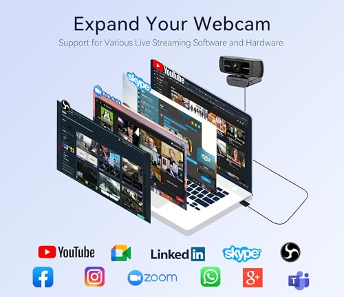 Streaming Webcam for PC, 1080P Computer Web Camera with Microphone | Built in Privacy Cover, AutoFocus, Auto Light Correction, Plug and Play, USB HD Web Cam for Laptop, Desktop, Mac, Zoom