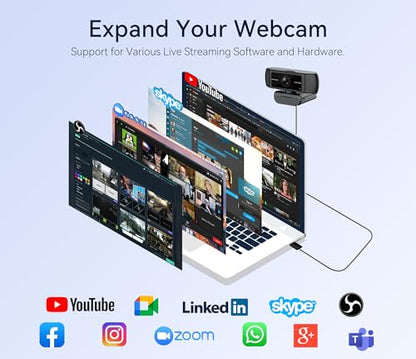 Streaming Webcam for PC, 1080P Computer Web Camera with Microphone | Built in Privacy Cover, AutoFocus, Auto Light Correction, Plug and Play, USB HD Web Cam for Laptop, Desktop, Mac, Zoom