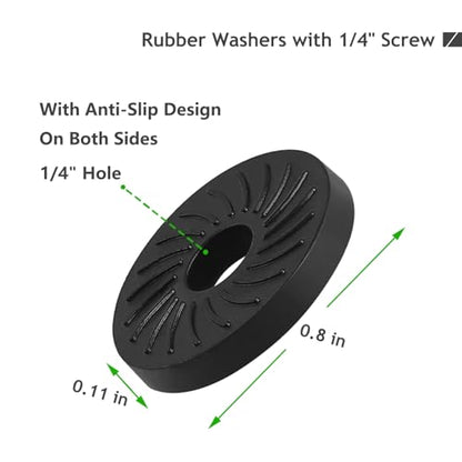 1/4" Female Thumb Nuts with Rubber Pads, 5pc Thumb Wheel Lock Nut Adapter, Anti-Slip Rubber Washers with 1/4" Screw Hole for Attach The Camera to Tripod