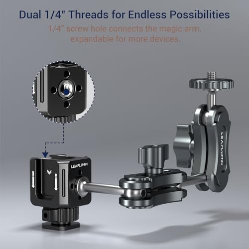 Triple Cold Shoe Mounts Adapter, 3/8'' Screw Hole to 1/4'' Screw Hole, Aluminum Alloy Hot Shoe Extension Bracke for DSLR Camera Flash Light, Monitor, Microphone-Black - color: Black
