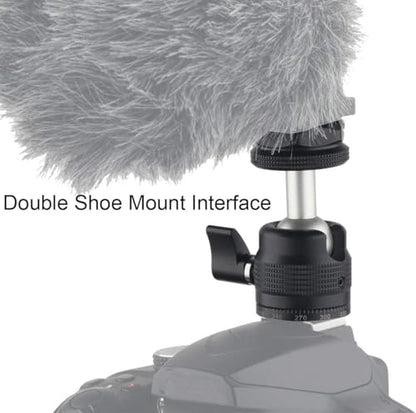 Mini Ball Head Cold Shoe Mount, Panoramic Tripod Ballhead with 1/4 Screw, Shoe Mount Adapters for Speedlight/Monitor/Microphone