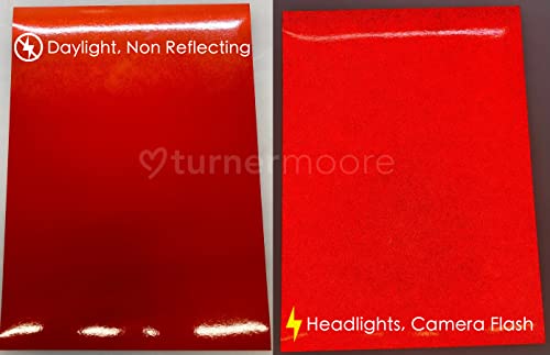 Turner Moore Edition Red Reflective Vinyl Permanent Adhesive, 12x12 Sheets Reflective Vinyl for Cricut, Cars, Bikes, Decals, Stickers, Signs, Helmets, Mailbox, Numbers, Reflective Tape (3-Pack) - color: Red (Engineer Grade)