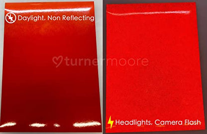 Turner Moore Edition Red Reflective Vinyl Permanent Adhesive, 12x12 Sheets Reflective Vinyl for Cricut, Cars, Bikes, Decals, Stickers, Signs, Helmets, Mailbox, Numbers, Reflective Tape (3-Pack) - color: Red (Engineer Grade)