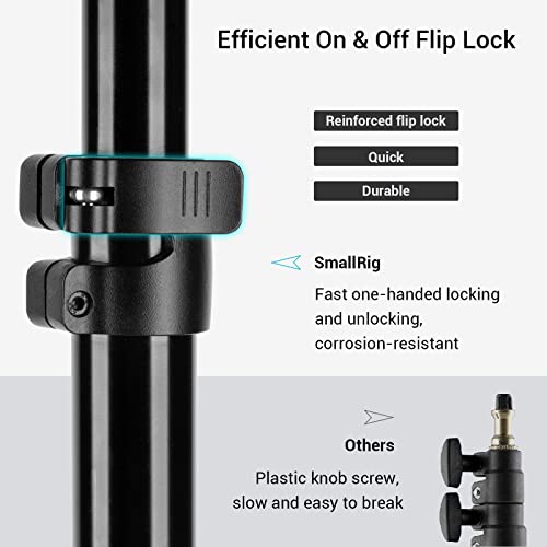 SMALLRIG Photography Light Stand 110"/9.2ft/280cm, Air-Cushioned Aluminum Photo Video Tripod Stand with 1/4" Screw for Softbox, Studio Light, Reflector and Ring Light, Max Load 8kg, RA-S280 - size: 9.2ft (Stand Only)