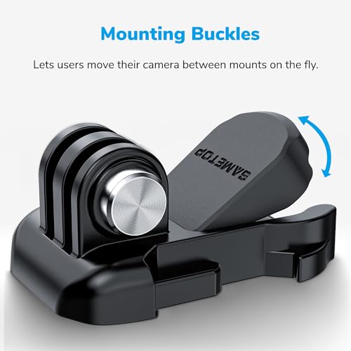 Helmet Sticky Mounts Adhesive Buckle Mount Accessories for GoPro | Screw Kit, for Go Pro Hero 13 12 11 10 Max 9 8 7 6 5 Session Mission DJI Osmo Insta360 AKASO Action Cameras, 12 in 1