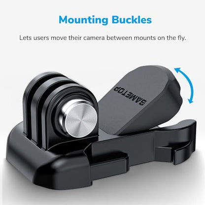 Helmet Sticky Mounts Adhesive Buckle Mount Accessories for GoPro | Screw Kit, for Go Pro Hero 13 12 11 10 Max 9 8 7 6 5 Session Mission DJI Osmo Insta360 AKASO Action Cameras, 12 in 1