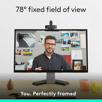 Logitech C920e HD 1080p Mic-Enabled Webcam, Certified for Zoom, Microsoft Teams Compatible, TAA Compliant