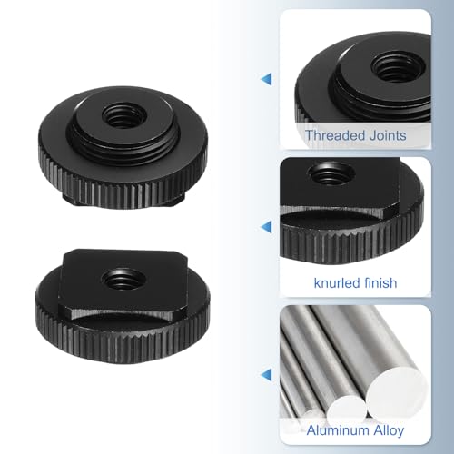 PATIKIL Hot Shoe Adapter 5/8" Male to M6 Female, 1 Pcs Hot Shoe Mount Adapter Camera Mount Screw Camera Video Light Converter for Microphone Holder Accessories 0.39x0.98x0.98 Inch