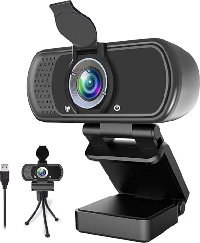 Webcam HD 1080p ,Live Streaming HD Camera with Stereo Microphone, PC Desktop or Laptop USB Webcam with 110 Degree View Angle, for Switch 2,Video Calling, Recording, Conferencing, Streaming, Gaming - color: Black