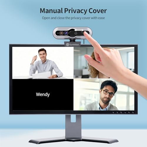 2K Webcam with Windows Hello, 2K 5MP 84°FOV USB Webcam with Noise-reducing Mic, Face Unlocked, Built-in Privacy Cover, Plug and Play, Wide Compatibility for Personal Meetings, Video Calls - color: Silver