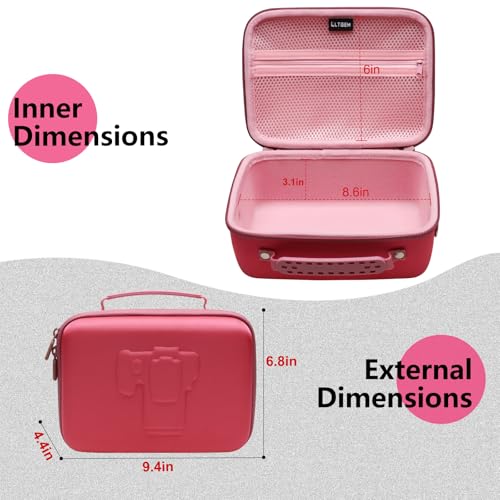 Camera Case Bag Compatible with Canon EOS Rebel T7/R50/R6 Mark II/R100/R50 V/T6/R8/R10/R5 Mark II/RP/R7/5D Mark IV/SL3/R5/T100 DSLR Camera, Len and Tripod with 4 Dividers and Shoulder Strap, Magenta - color: Magenta+Pink, size: Small